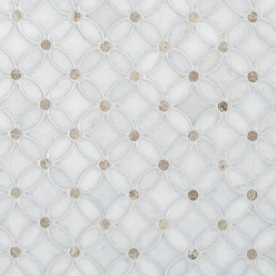 100978535 carrara chateau flower marble mosaic display Flooring